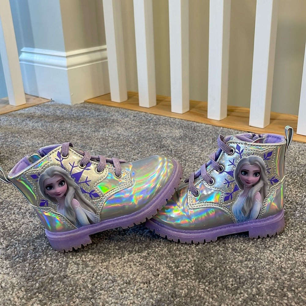 Disney’s Frozen Sparkle Combat Boots (7 Toddler Girl)